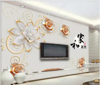 3d обои с цветами на стену, настенная роспись на заказ, тисненый цветок, бабочка, домашний декор, гостиная, фотообои для стен в рулонах
