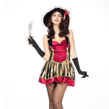 Костюм на Хэллоуин для женщин, костюмы Капитана Пирата, маскарадное платье для взрослых