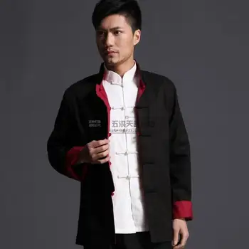 Весенняя китайская куртка Традиционное Мужское пальто кунг-фу с длинным рукавом Tang Vintage