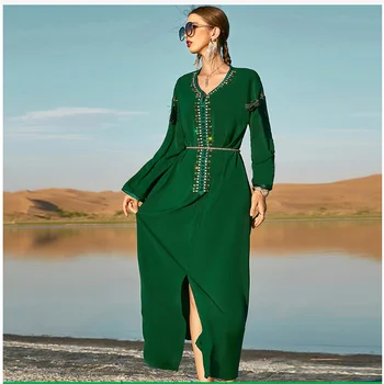 Рамадан Ид Мубарак Абайя Дубай Турция Ислам Пакистан Мусульманское Модное Длинное Платье Robe Femme Вечерние Платья Для Женщин Кафтан