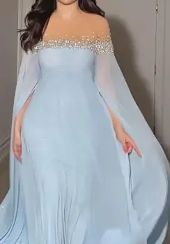 Платья для женщин, Элегантное вечернее платье, украшенное блестками, Сексуальное платье с открытыми плечами и юбкой с рукавами, Свадебное платье большого размера