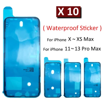 10 шт./лот, Новая Водонепроницаемая наклейка для iPhone X XR XS 11 12 13 Pro Max Mini, Наклейка на ЖК-экран, Клейкая лента, Запчасти для ремонта