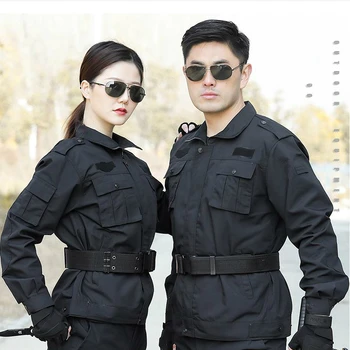 Камуфляжный костюм мужского Спецназа, черная Дышащая Военная Женская форма для защиты труда, тренировочная форма охранника