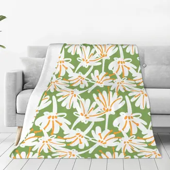 Одеяло с цветочной раскраской, Ультрамягкое Уютное Фланелевое одеяло с цветущими цветами, Всесезонное Для дома, дивана, кровати, кресла, путешествий