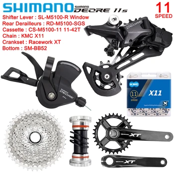 SHIMANO M5100 Полный комплект для горного велосипеда 1X11 Speed Groupset KMC X11 Цепь CS-M5100 Кассета RD-M5100 Костюм для запчастей для горного велосипеда