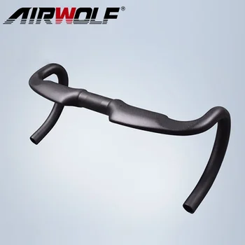 AIRWOLF-Руль из Углеродного волокна для Шоссейного Велосипеда, Руль с намоткой на Велосипед, 400 мм, 420 мм, 440 мм, 31,8