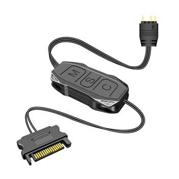 Мини-контроллер COOLMOON ARGB с удлиненным кабелем, широкая совместимость с 3-контактным источником питания 5 В на SATA, контроллером синхронизации RGB