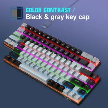 Механическая клавиатура V800, Синяя ось, Красная ось, 68 клавиш, двухцветная игровая клавиатура с несколькими подсветками RGB