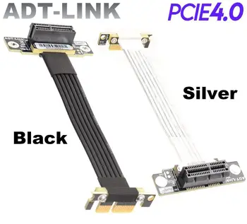 Черный, Серебристый Цвет PCIE 1x Кабель Riser Dual Fold 90 Градусов PCI E 4.0 x1-Удлинитель x1 16G/Bps PCI-E Riser Card Ленточный Удлинитель