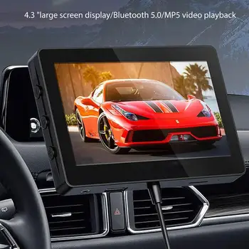 Автомобильный видеоплеер 4,3 дюйма MP5, Многофункциональный автомобильный телевизор С дистанционным управлением, Развлекательная система с вентиляционным отверстием, Зажимное крепление для автомобиля
