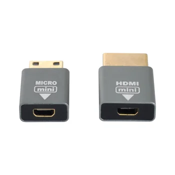 2 шт./компл., совместимый женский Micro HDMI с Mini Male и мужской адаптер HDMI 1.4 4K при 60 Гц