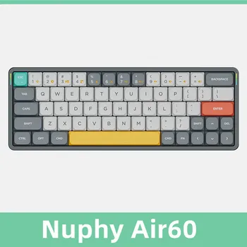 Портативная беспроводная клавиатура Nufy Air60 60% Низкопрофильная механическая клавиатура Поддерживает проводную связь Bluetooth 5.0 2.4G Windows Mac OS
