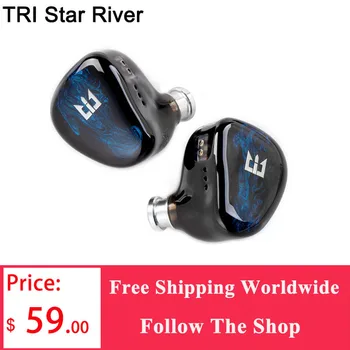 TRI Star River 2DD Монитор-вкладыш 2Pin Проводные Наушники с Переключателем Настройки Hi-Fi Наушники Спортивные Наушники Для Бега Музыкальная DJ Гарнитура