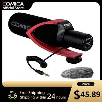 Микрофон для камеры Comica CVM-V30 PRO, Суперкардиоидный конденсаторный микрофон-дробовик для цифровой зеркальной камеры Canon Nikon Sony Panasonic