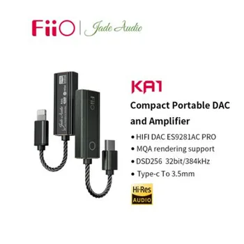 FiiO JadeAudio KA1 TypeC-3,5 мм ключ ES9281AC Pro MQA USB DAC DSD256 Кабель-адаптер Hi-FI для Android IOS MAC Win10