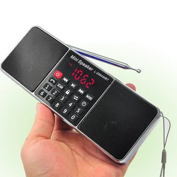 Цифровое Портативное Радио AM FM Bluetooth Динамик Стерео MP3-Плеер TF/SD-карта USB-Накопитель Громкой Связи Вызов Светодиодный Дисплей Колонки L-288