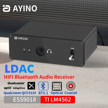 Hi-Res DAC Bluetooth 5.1 Аудиоприемник LDAC aptX HD адаптивный Без потерь QCC5125 ES9018 Коаксиальный Оптический Беспроводной адаптер Декодер