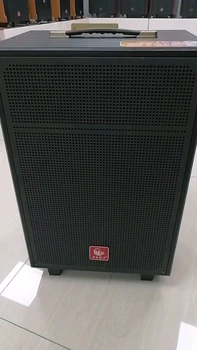 Высококачественный Хороший звук Большой мощности 120 Вт 12-дюймовый Деревянный динамик на тележке TWS DC 12V/7A Перезаряжаемый Деревянный Наружный аудио с микрофоном