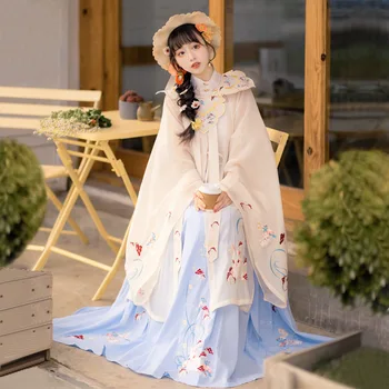 Оригинальный китайский костюм Ханфу, платье принцессы, женский Народный костюм Феи, Одежда для женщин, Wei Jin, Весна-осень, Друг, Розовый