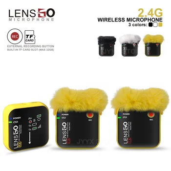 Беспроводная микрофонная система Lensgo 348C 2,4G с чехлом для зарядки, Нагрудный микрофон для телефонов, камер, Видеозаписи Интервью