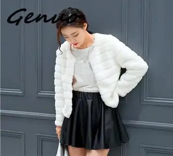 новое зимнее кроличье шерстяное корейское Тонкое кожаное травяное короткое плюшевое пальто большого размера для женщин