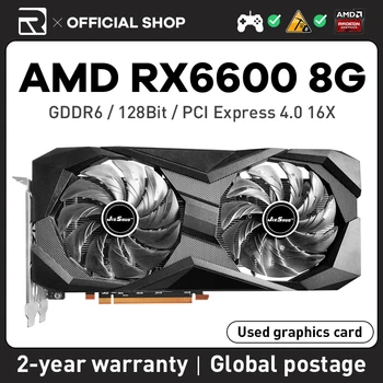 Игровая видеокарта JIESHUO AMD RX 6600 8G RX6600 8GB GPU GDDR6 128Bit Подходит Для настольного компьютера Видео Офиса майнинга и так Далее