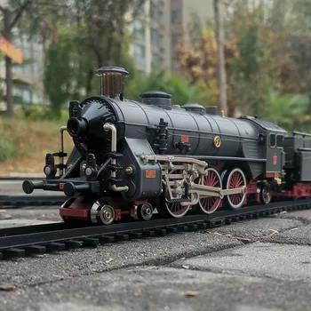 Имитированная модель поезда, игрушка-трек с дымом от электрического парового двигателя, Немецкий Классический костюм Локомотива, доступны различные стили