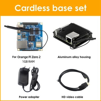Для Orange Pi Zero 2 Плата разработки H616 Cortex-A53 Четырехъядерная плата разработки + Оболочка + HD Кабель + Адаптер Питания EU Plug