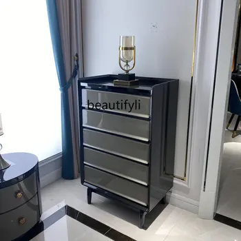 Легкий роскошный комод из массива дерева в итальянском стиле, шкаф для хранения в спальне гостиничного люкса, модный шкафчик