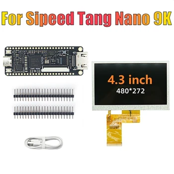 Для Sipeed Tang Nano 9K FPGA Development Board Черный комплект с 4,3 дюймовым ЖК-экраном GOWIN GW1NR-9 RISC-V HD с кабелем Type C