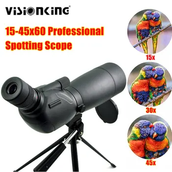 Монокулярный Телескоп Visionking Spotting Scope15-45x60 С Большим Радиусом Действия Для Наблюдения За птицами, Охотничий Штатив с высоким Увеличением
