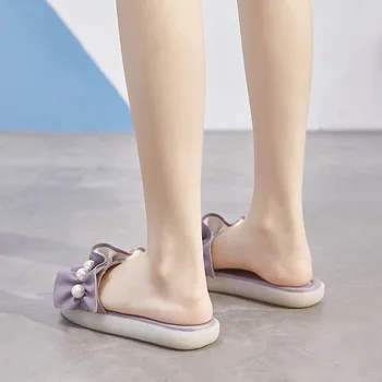 2022 Кожаные тапочки для женщин, летом носящие мягкую пляжную обувь из сухожилий M-017