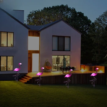 Новая солнечная лужайка на открытом воздухе, декоративный двор виллы, светодиодный точечный светильник, светодиодные ландшафтные фонари с фламинго