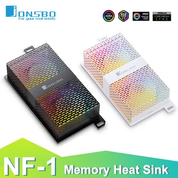 Радиатор памяти Jonsbo NF-1 ARGB с двумя Вентиляторами 5020 Охлаждение оперативной памяти Синхронный Световой Эффект Активный Охладитель Памяти ПК Радиатор