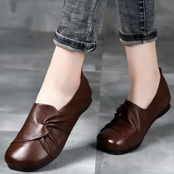 мода 2022 года Y2K, женские туфли-оксфорды на плоской подошве, коричневые, черные лоферы, женские удобные мокасины