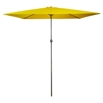 открытый зонт для внутреннего дворика размером 10 футов X 6,5 футов с рукояткой, желтый, прочный, 78,00 X 117,00 X 102,00 дюймов