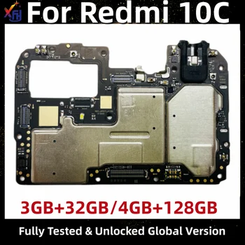 Материнская плата MB для материнской платы Xiaomi Redmi 10C 220333QAG, 64 ГБ, 128 ГБ, Глобальная версия, Оригинальная разблокированная Основная печатная плата