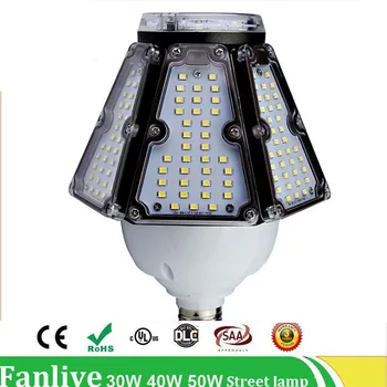 6 шт./лот 30 Вт 40 Вт 50 Вт кукурузная лампа светодиодный уличный фонарь E40 E27 базовый дорожный светильник светодиодный кукурузный Водонепроницаемый AC100V-277V Наружное освещение