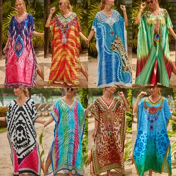 2023 Новые блузки в европейском и американском стиле, Свободная пляжная юбка для отдыха на море, Бикини, рубашка с защитой от солнца, купальник снаружи