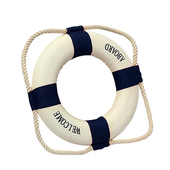 Добро пожаловать на борт Пенопластовый Морской Спасательный круг Кольцо Лодка Настенное Украшение Для Дома Синий 50 см