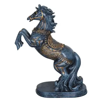 Современная статуя лошади Фигурка из смолы Фэн-Шуй для Настольного Винного шкафа Орнамент Черный