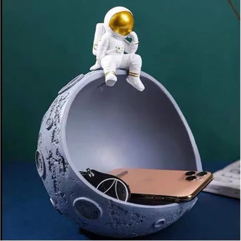 Статуэтки для хранения астронавтов Статуэтки из смолы для украшения, скульптура космонавта, аксессуары для хранения астронавтов в гостиной