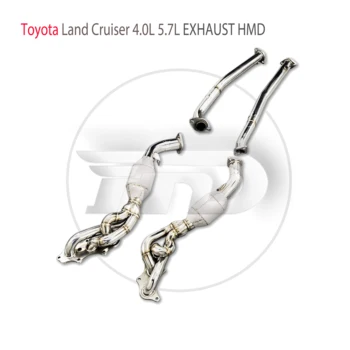 Выпускная система HMD Высокопроизводительный водосточный коллектор для Toyota Land Cruiser 4.0 L 5.7L Автомобильные Аксессуары с кошачьей трубой