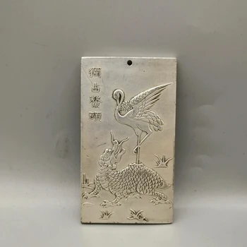 Бесплатная доставка, Изысканное Китайское Тибетское Серебряное благоприятное ожерелье/бирка на талии, металлические изделия ручной работы