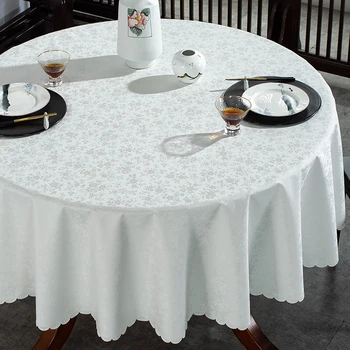 Водонепроницаемая, маслостойкая и устойчивая к ожогам искусственная домашняя китайская скатерть для обеденного стола, круглая ткань, гостиничная скатерть