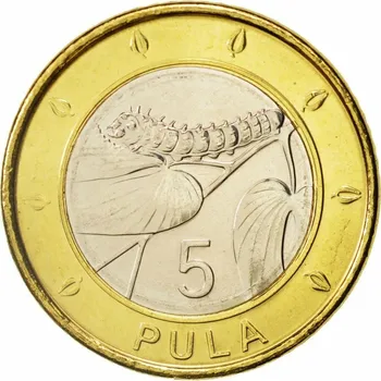 Шелкопряд Ботсвана 5 PRA Диаметр монеты 24 мм Двухцветная монета Год выпуска Случайный Новый UNC 100% Оригинал