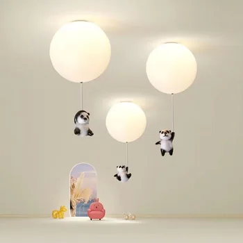 Светильник с пандой, детские мультяшные светодиодные потолочные светильники для детской комнаты, спальни, прохода, потолочный светильник с животными в отеле